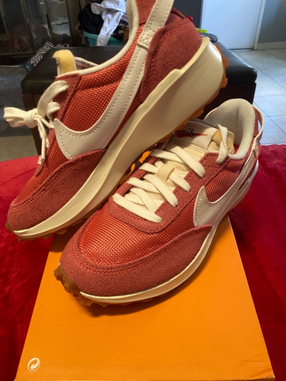 Women's Nike Waffle Debut Vintage Sneakers with White Swoosh